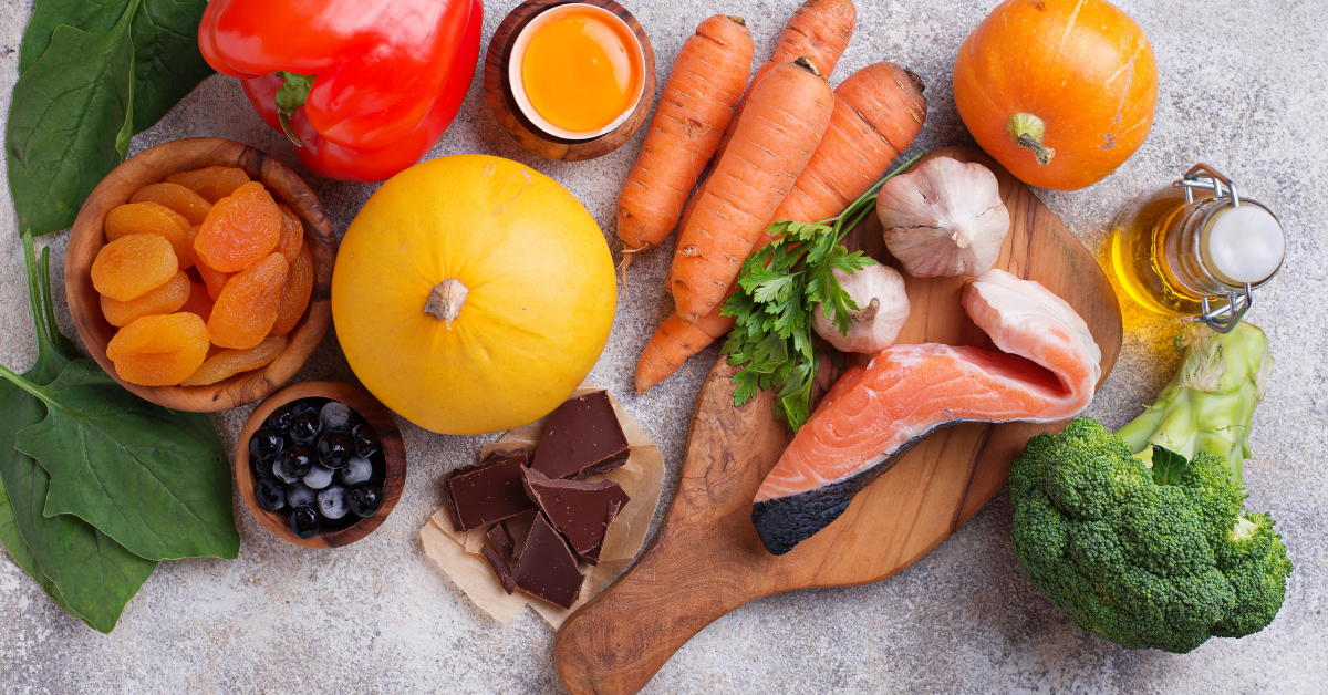 a pile of food that will give you better eyesight