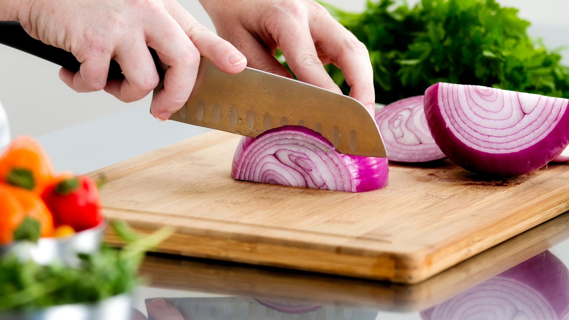 Cutting an onion