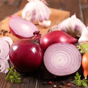 cut and sliced onions