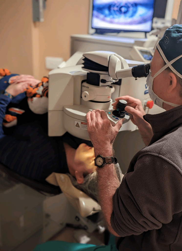 Dr. Hubickey performing LASIK surgery