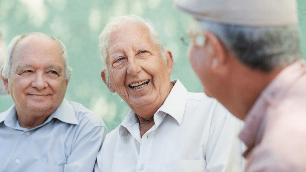 old men chatting in a group